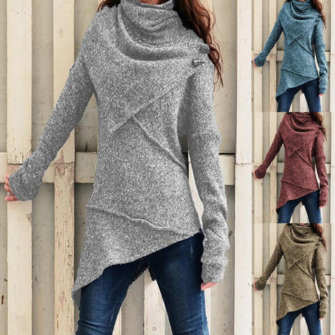 Fairy Tunic In 5 Different Colors You Choose Scarf Turtleneck Long Sweater Inside Out Seams Pullover Jumper Available In Sizes Medium Large XL And Plus Sizes 2X 3X And 4X