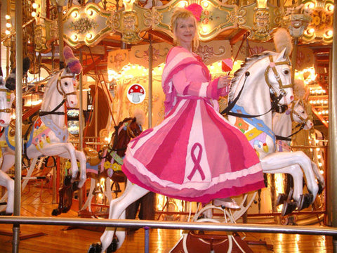 Elf Coat "Think Pink" Breast Cancer Awareness Large Fairy Pixie Dress Recycled Dream Sweater Traveling Gypsy Cape Cotton Candy Fantasy